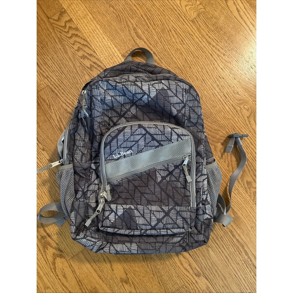 LL Bean Deluxe Book Pack 37 L Print Backpack School Travel Bag Aurora Geometric
